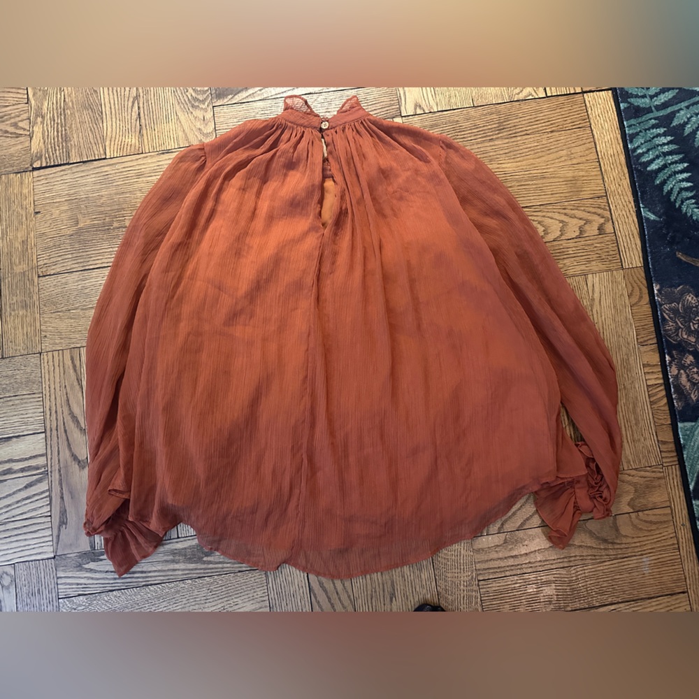Adam Lippes Orange Tiered Ruffle Top Size 2 - Picture 8 of 9